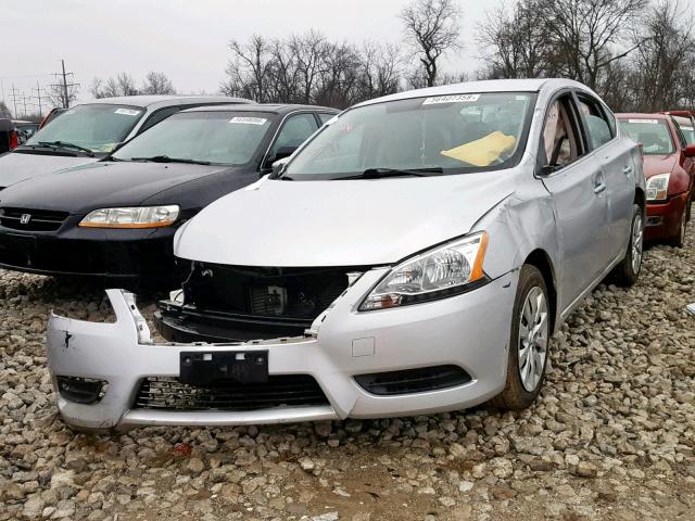 3N1AB7AP5FL647527 - 2015 NISSAN SENTRA S SILVER photo 2