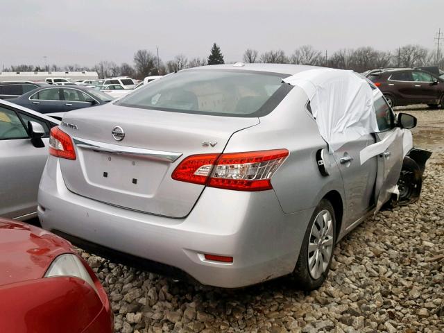 3N1AB7AP5FL647527 - 2015 NISSAN SENTRA S SILVER photo 4