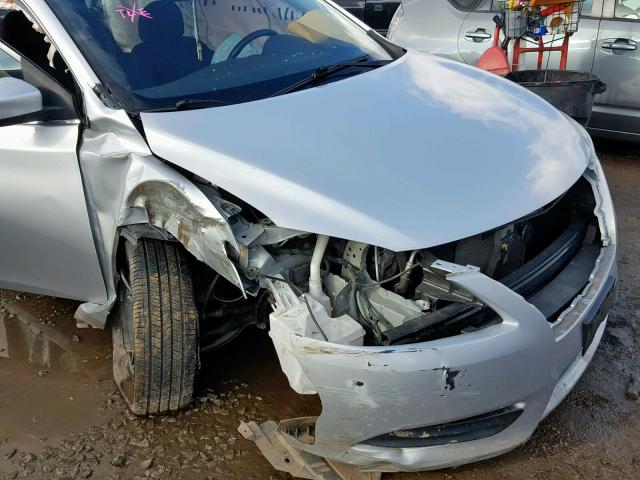 3N1AB7AP5FL647527 - 2015 NISSAN SENTRA S SILVER photo 9