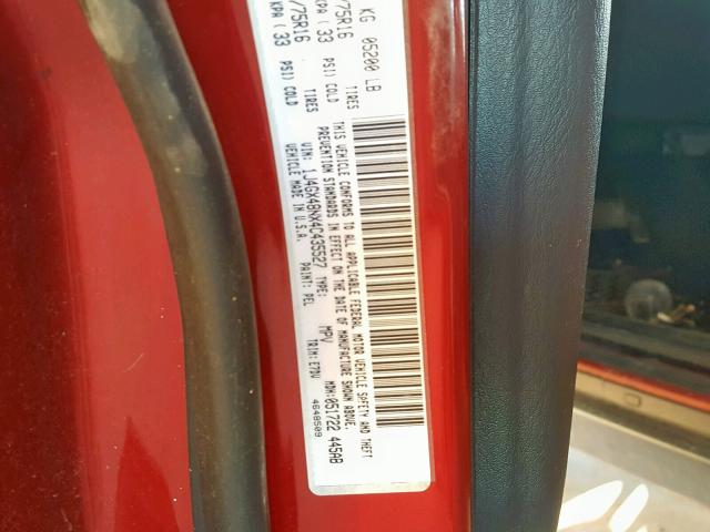 1J4GX48NX4C435527 - 2004 JEEP GRAND CHER RED photo 10