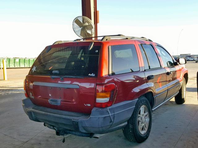 1J4GX48NX4C435527 - 2004 JEEP GRAND CHER RED photo 4