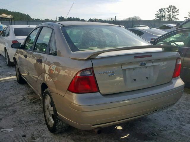 1FAFP34N77W220729 - 2007 FORD FOCUS ZX4 GOLD photo 3