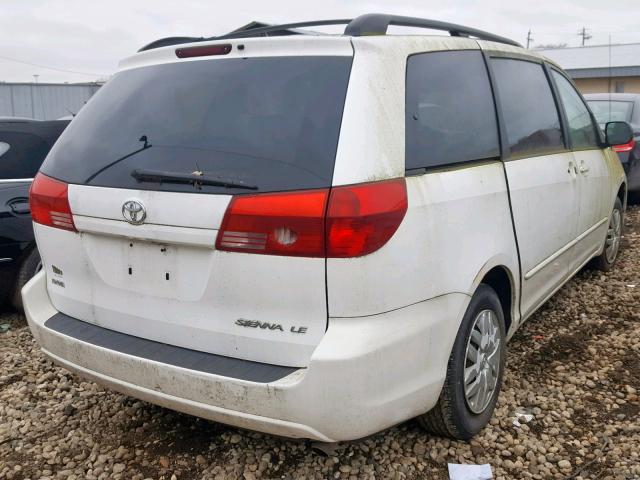 5TDZA23C94S021325 - 2004 TOYOTA SIENNA CE WHITE photo 4