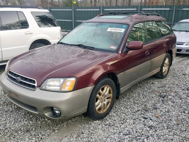 4S3BH686X17609490 - 2001 SUBARU LEGACY OUT MAROON photo 2