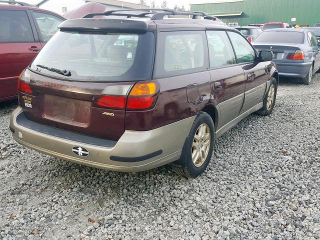 4S3BH686X17609490 - 2001 SUBARU LEGACY OUT MAROON photo 4