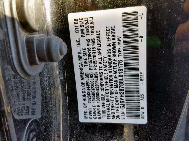 5J6YH28788L018176 - 2008 HONDA ELEMENT EX BLUE photo 10