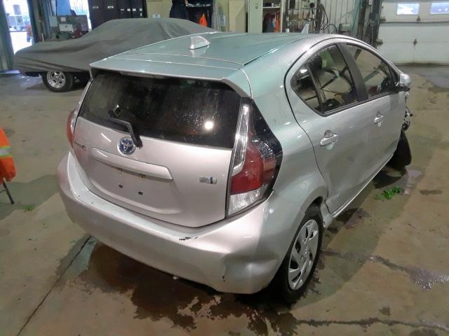 JTDKDTB38F1584043 - 2015 TOYOTA PRIUS C SILVER photo 4