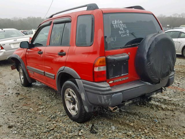 2CNBJ734116930880 - 2001 CHEVROLET TRACKER ZR RED photo 3