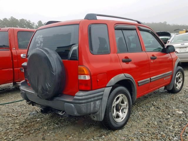 2CNBJ734116930880 - 2001 CHEVROLET TRACKER ZR RED photo 4