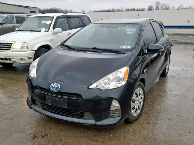 JTDKDTB31D1539703 - 2013 TOYOTA PRIUS C BLACK photo 2