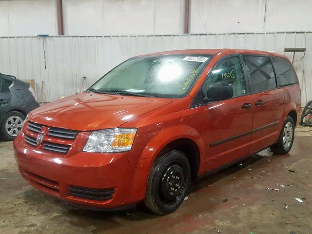 2D8HN44H28R717787 - 2008 DODGE GRAND CARA ORANGE photo 2