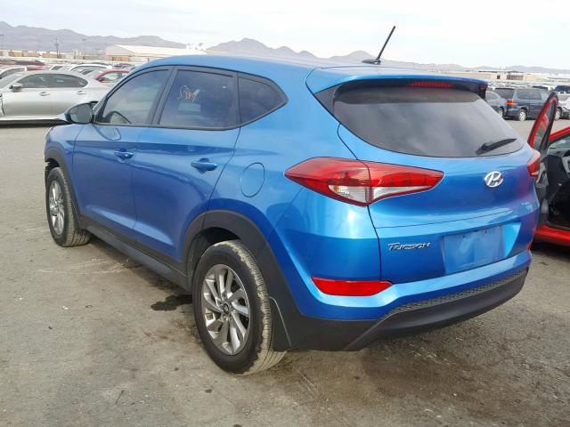 KM8J23A46HU389227 - 2017 HYUNDAI TUCSON SE BLUE photo 3