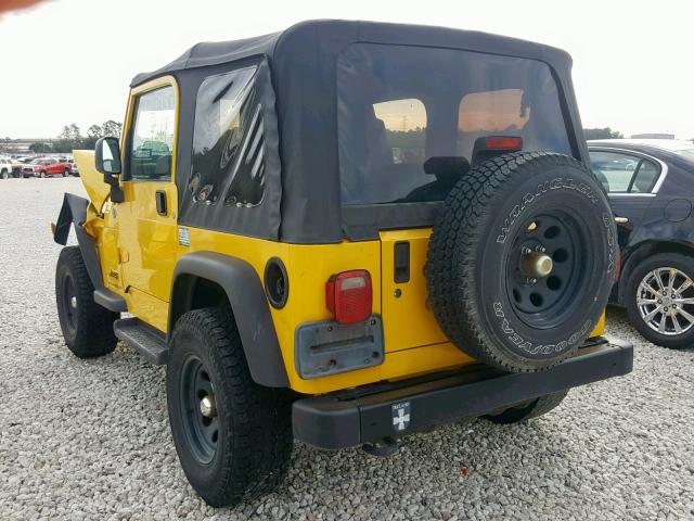 1J4FA49SX5P384767 - 2005 JEEP WRANGLER / YELLOW photo 3