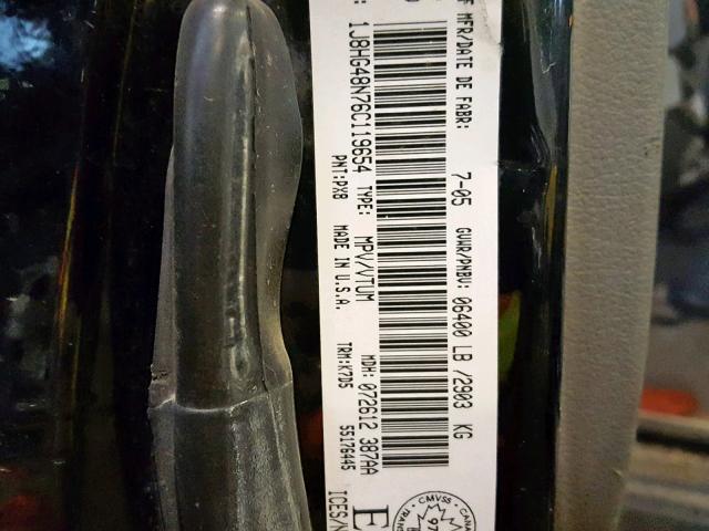 1J8HG48N76C119654 - 2006 JEEP COMMANDER BLACK photo 10