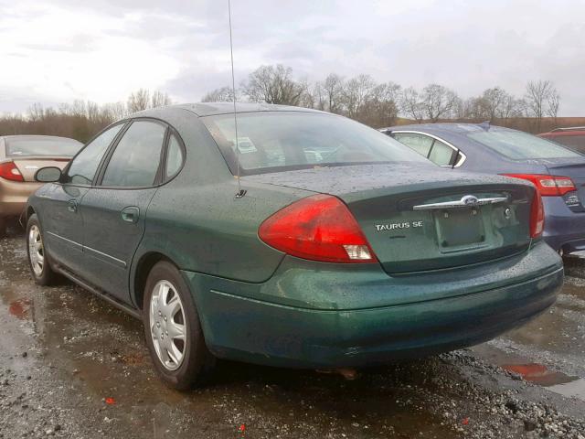 1FAFP53U3YA287556 - 2000 FORD TAURUS SE GREEN photo 3