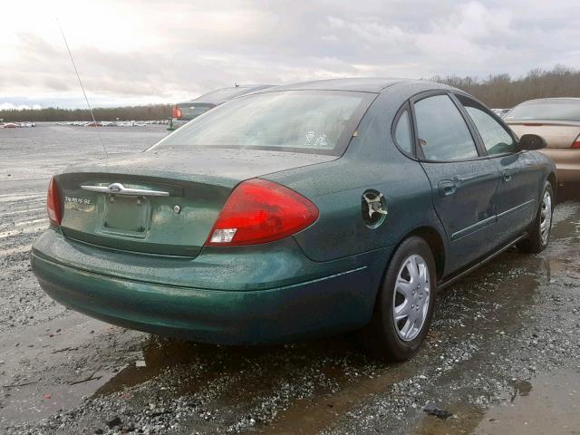 1FAFP53U3YA287556 - 2000 FORD TAURUS SE GREEN photo 4