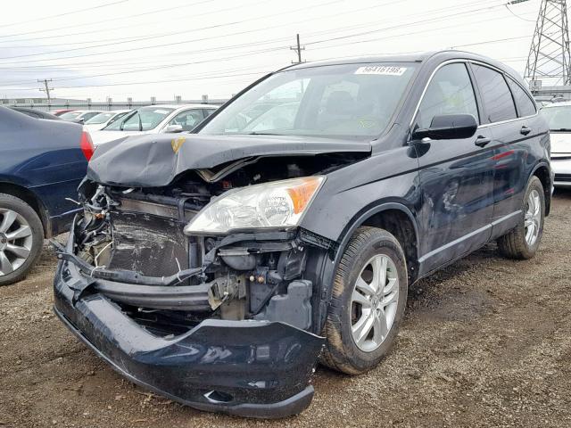 5J6RE4H78AL021092 - 2010 HONDA CR-V EXL BLACK photo 2