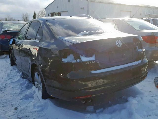 3VWWL7AJ0CM365603 - 2012 VOLKSWAGEN JETTA TDI BLACK photo 3