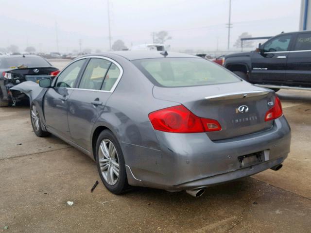 JN1CV6AP4DM715720 - 2013 INFINITI G37 BASE GRAY photo 3