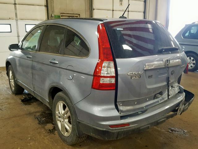 5J6RE4H77AL045643 - 2010 HONDA CR-V EXL BLUE photo 3