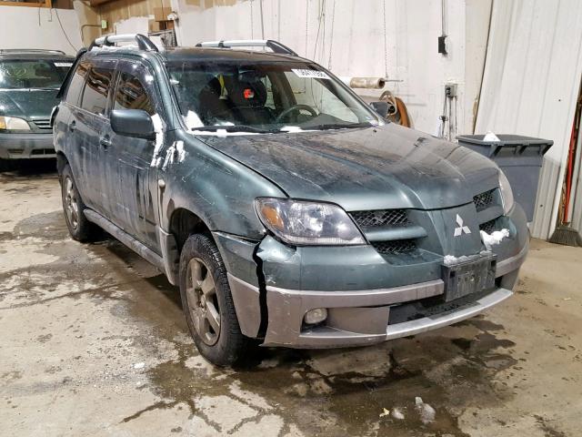 JA4LZ41FX4U003705 - 2004 MITSUBISHI OUTLANDER GREEN photo 1