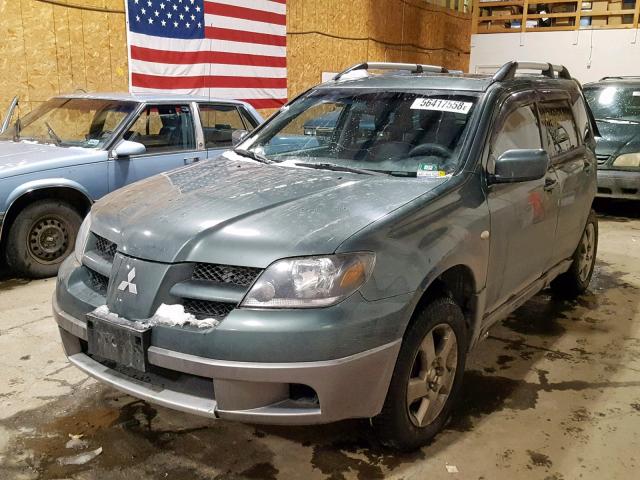 JA4LZ41FX4U003705 - 2004 MITSUBISHI OUTLANDER GREEN photo 2