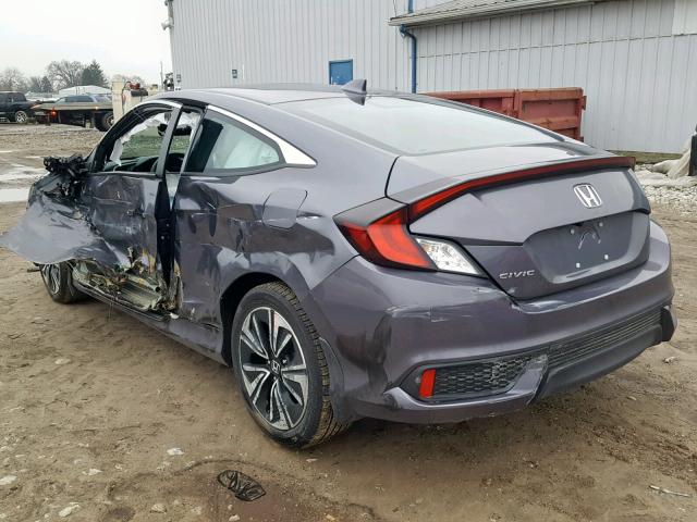 2HGFC3B79JH356121 - 2018 HONDA CIVIC EXL GRAY photo 3