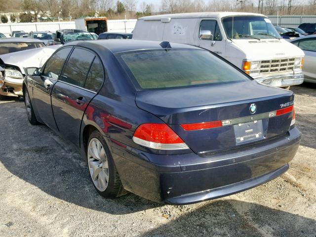 WBAGN63493DS44869 - 2003 BMW 745 LI BLUE photo 3