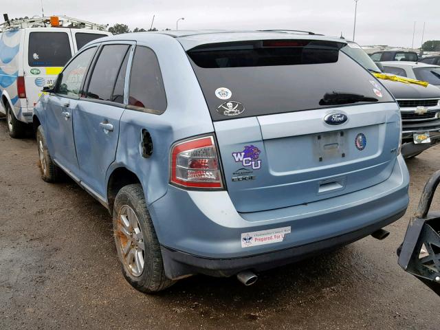 2FMDK38C18BA53310 - 2008 FORD EDGE SEL BLUE photo 3