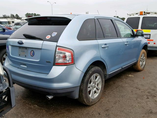 2FMDK38C18BA53310 - 2008 FORD EDGE SEL BLUE photo 4