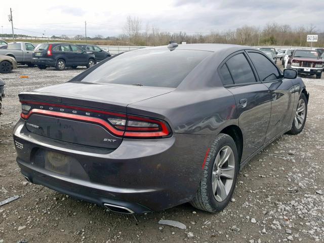 2C3CDXHG3FH879496 - 2015 DODGE CHARGER SX CHARCOAL photo 4