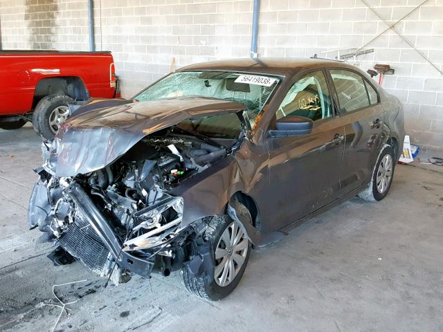 3VW2K7AJ5EM274444 - 2014 VOLKSWAGEN JETTA BASE 灰色 照片 2