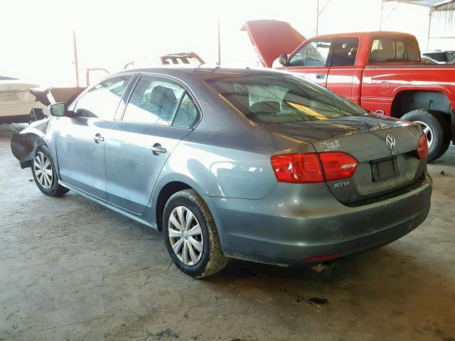 3VW2K7AJ5EM274444 - 2014 VOLKSWAGEN JETTA BASE 灰色 照片 3