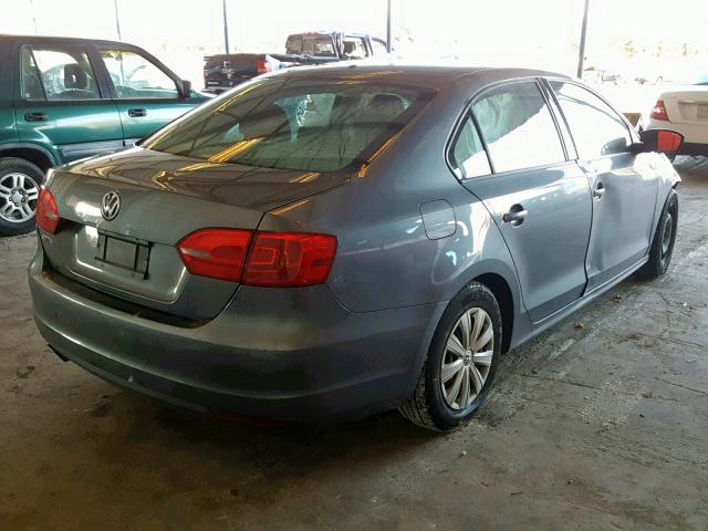 3VW2K7AJ5EM274444 - 2014 VOLKSWAGEN JETTA BASE 灰色 照片 4