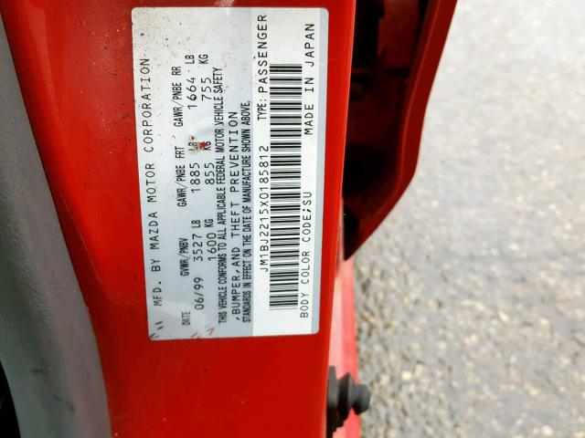 JM1BJ2215X0185812 - 1999 MAZDA PROTEGE ES 红色 照片 10