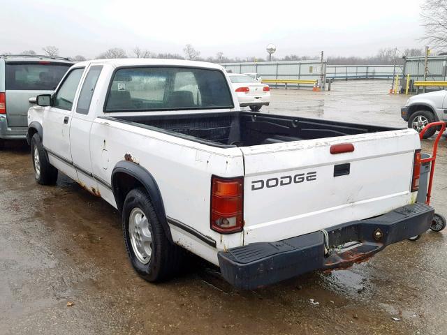 1B7GL23X5SW944063 - 1995 DODGE DAKOTA WHITE photo 3