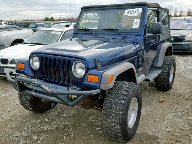 1J4FA49S45P375613 - 2005 JEEP WRANGLER / BLUE photo 2