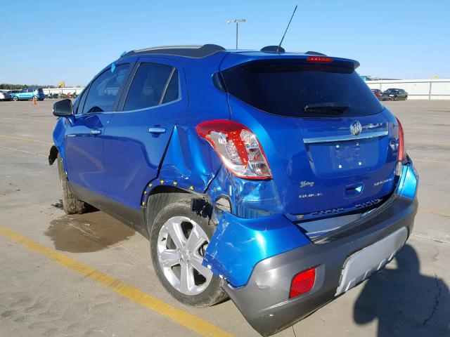 KL4CJASB1GB684287 - 2016 BUICK ENCORE BLUE photo 3