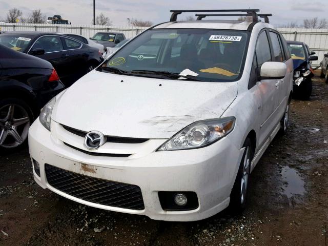 JM1CR29L170148177 - 2007 MAZDA 5 WHITE photo 2