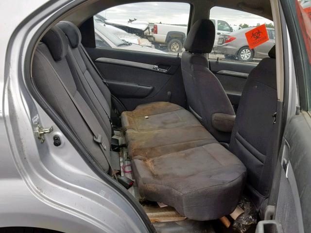 KL1TD5DE0AB085309 - 2010 CHEVROLET AVEO LS SILVER photo 6