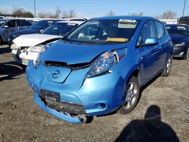 JN1AZ0CP0CT025702 - 2012 NISSAN LEAF SV BLUE photo 2