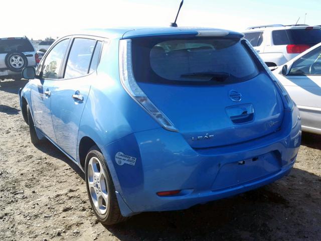 JN1AZ0CP0CT025702 - 2012 NISSAN LEAF SV BLUE photo 3