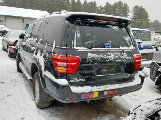 5TDBT48A52S095840 - 2002 TOYOTA SEQUOIA LI BLACK photo 3