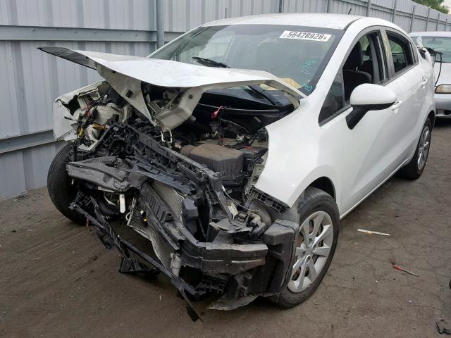 KNADM4A38D6177496 - 2013 KIA RIO LX WHITE photo 2