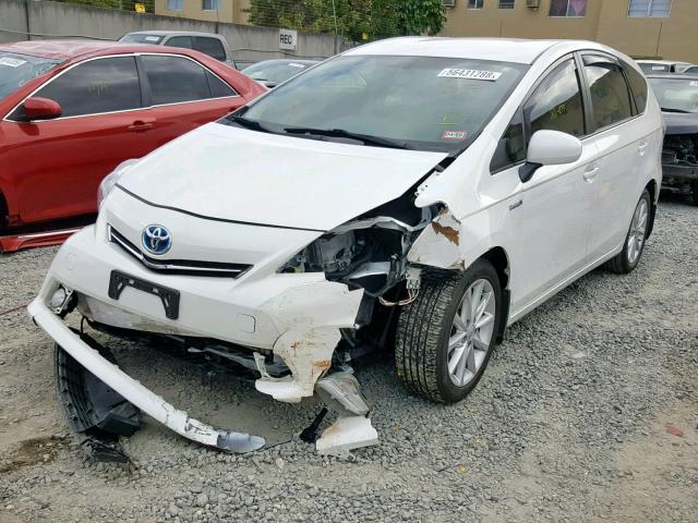 JTDZN3EU1E3306684 - 2014 TOYOTA PRIUS V WHITE photo 2