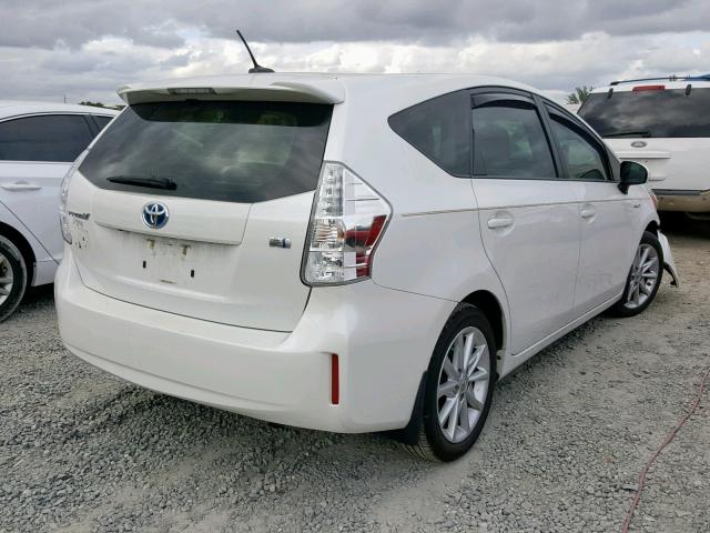 JTDZN3EU1E3306684 - 2014 TOYOTA PRIUS V WHITE photo 4