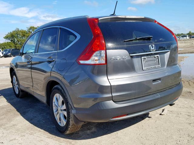 2HKRM3H77EH557447 - 2014 HONDA CR-V EXL GRAY photo 3