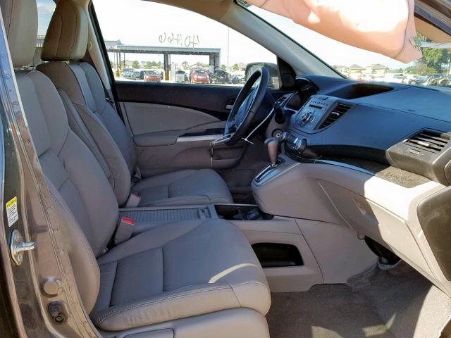 2HKRM3H77EH557447 - 2014 HONDA CR-V EXL GRAY photo 5