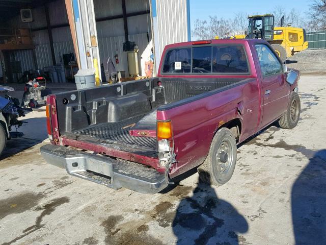 1N6SD11S7SC306601 - 1995 NISSAN TRUCK E/XE MAROON photo 4