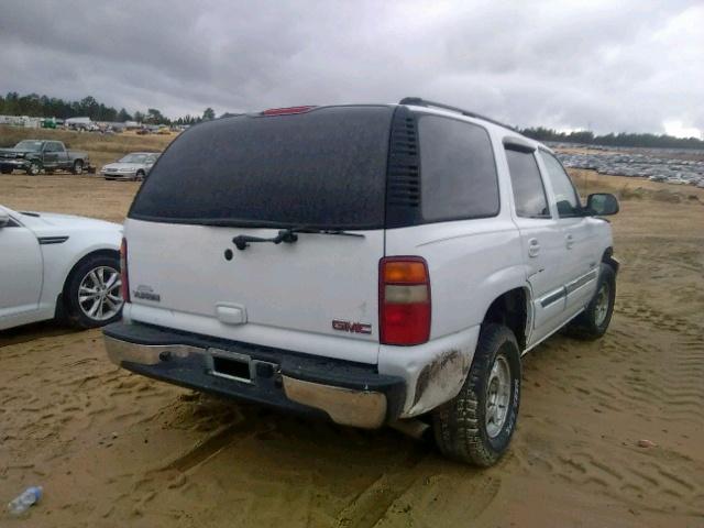 1GKEC13V63R268615 - 2003 GMC YUKON WHITE photo 4